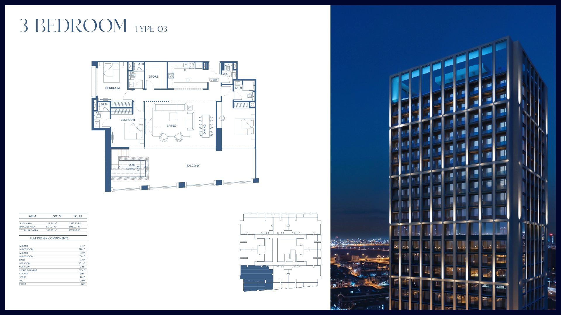3 BR - Type A